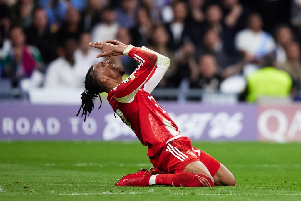 Michael Olise on his knees